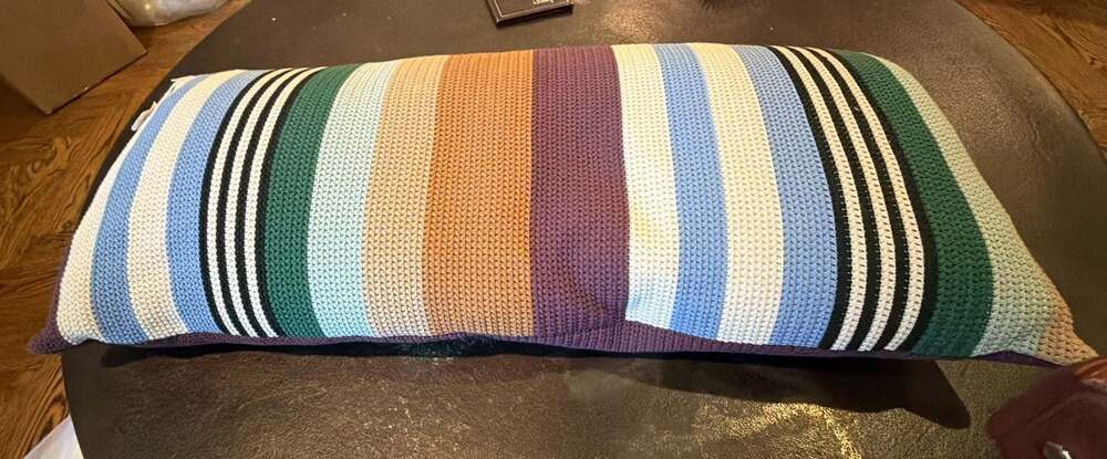 Missoni Home Knitted Striped Lumbar Throw Pillow 14” x 31.5” NEW Store Sample